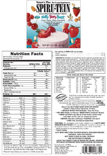 Nature's Plus Spiru-Tein High Protein High Energy Meal Nutty Berry Burst - 