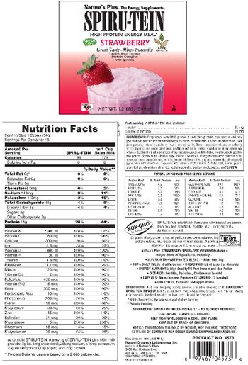 Nature's Plus Spiru-Tein High Protein High Energy Meal Strawberry - 