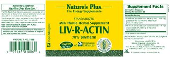 Nature's Plus Standardized Liv-R-Actin - milk thistle herbal supplement
