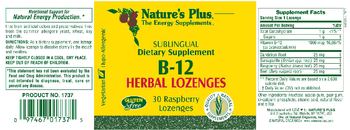 Nature's Plus Sublingual B-12 Herbal Lozenges - sublingual supplement