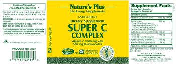 Nature's Plus Super C Complex Vitamin C 1000 mg With 500 mg Bioflavonoids - supplement