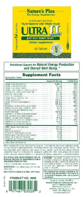 Nature's Plus Sustained Release Ultra II Light - supplement