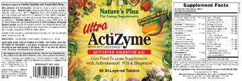 Nature's Plus Ultra ActiZyme With Activessence - live food enzyme supplement with activessencer fos bioperiner