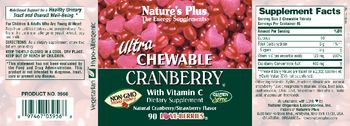 Nature's Plus Ultra Chewable Cranberry With Vitamin C Natural Cranberry/Strawberry Flavor - supplement