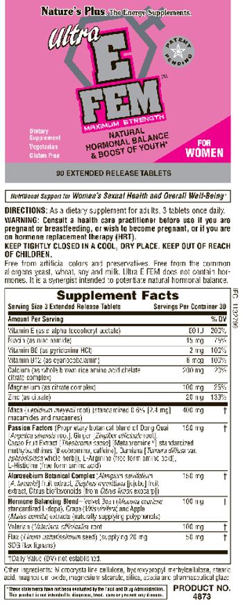 Nature's Plus Ultra E Fem Maximum Strength - supplement