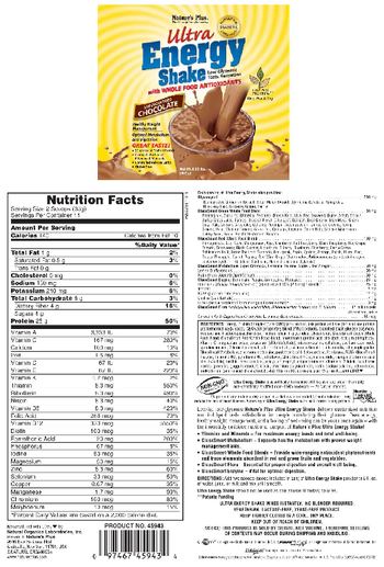Nature's Plus Ultra Energy Shake Supercharged Chocolate - 