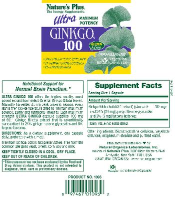 Nature's Plus Ultra Ginkgo 100 - standardized herbal supplement