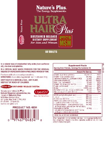 Nature's Plus Ultra Hair Plus For Men and Women - supplement