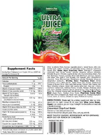 Nature's Plus Ultra Juice Green Liquid Natural Tropical Fruit Flavor - multinutrient supplement