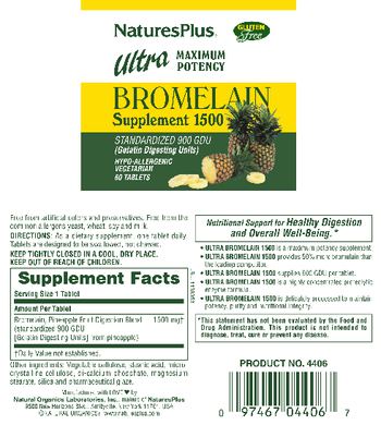 Nature's Plus Ultra Maximum Potency Bromelain 1500 - bromelain supplement