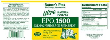 Nature's Plus Ultra Maximum Potency EPO 1500 - evening primrose oil supplement