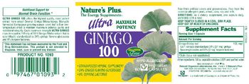 Nature's Plus Ultra Maximum Potency Ginkgo 100 - standardized herbal supplement