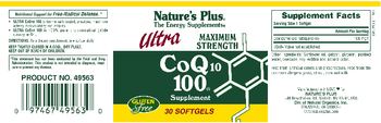 Nature's Plus Ultra Maximum Strength CoQ10 100 - ultra coq10 100 supplement