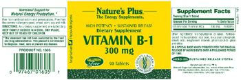Nature's Plus Vitamin B-1 300 mg - supplement