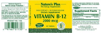 Nature's Plus Vitamin B-12 2000 mcg - supplement