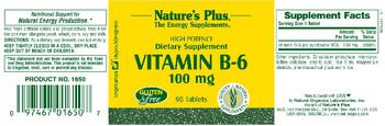 Nature's Plus Vitamin B-6 100 mg - supplement