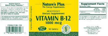 Nature's Plus Vitamin B12 1000 mcg - supplement