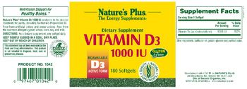 Nature's Plus Vitamin D3 1000 IU - supplement