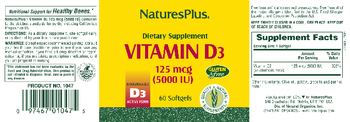 Nature's Plus Vitamin D3 125 mcg (5000 IU) - supplement