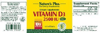 Nature's Plus Vitamin D3 2500 IU - supplement