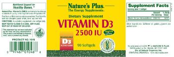 Nature's Plus Vitamin D3 2500 IU - supplement