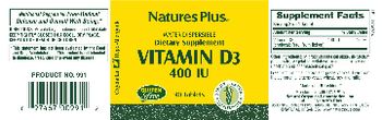 Nature's Plus Vitamin D3 400 IU - supplement