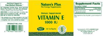 Nature's Plus Vitamin E 1000 IU - supplement