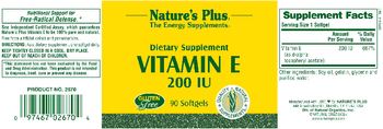 Nature's Plus Vitamin E 200 IU - supplement