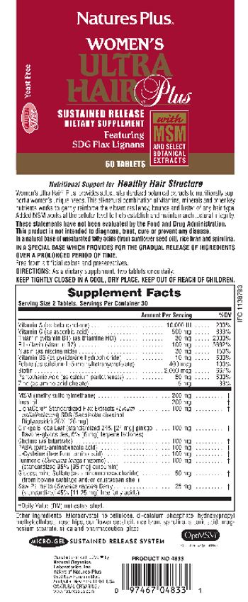 Nature's Plus Women's Ultra Hair Plus - supplement