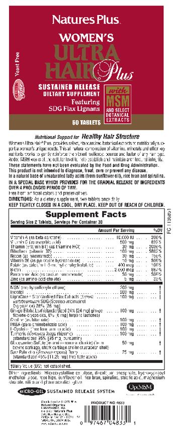 Nature's Plus Women's Ultra Hair Plus - supplement