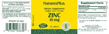 Nature's Plus Zinc 10 mg - supplement