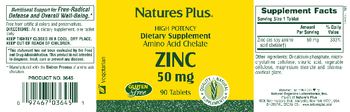 Nature's Plus Zinc 50 mg - supplement