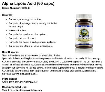 Nature's Sunshine Alpha Lipoic Acid - supplement