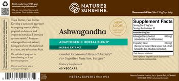 Nature's Sunshine Ashwagandha - supplement