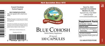 Nature's Sunshine Blue Cohosh 450 mg - herbal supplement