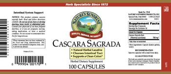 Nature's Sunshine Cascar Sagrada - herbal supplement