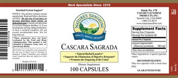 Nature's Sunshine Cascara Sagrada - supplement