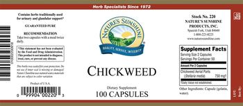 Nature's Sunshine Chickweed - supplement