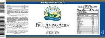 Nature's Sunshine Daily Free Amino Acids with Magnesium & L-Carnitine - supplement