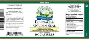 Nature's Sunshine Echinacea/Golden Seal - supplement