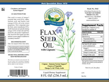 Nature's Sunshine Flax Seed Oil with Lignans - liquid supplement