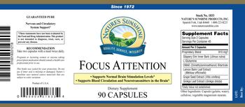 Nature's Sunshine Focus Attention - supplement