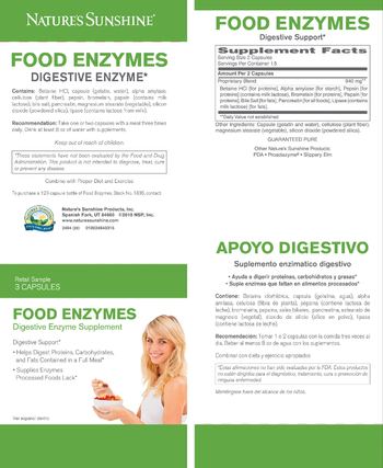 Nature's Sunshine Food Enzymes - digestive enzyme supplement