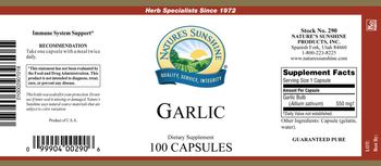 Nature's Sunshine Garlic - supplement