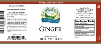 Nature's Sunshine Ginger - supplement