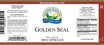 Nature's Sunshine Golden Seal - herbal supplement