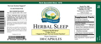 Nature's Sunshine Herbal Sleep - supplement