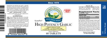 Nature's Sunshine High Potency Garlic - supplement
