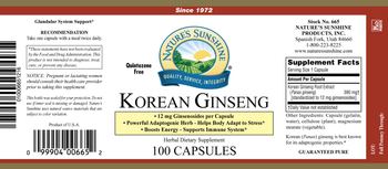 Nature's Sunshine Korean Ginseng - herbal supplement