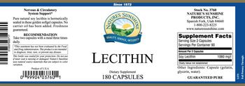 Nature's Sunshine Lecithin - supplement